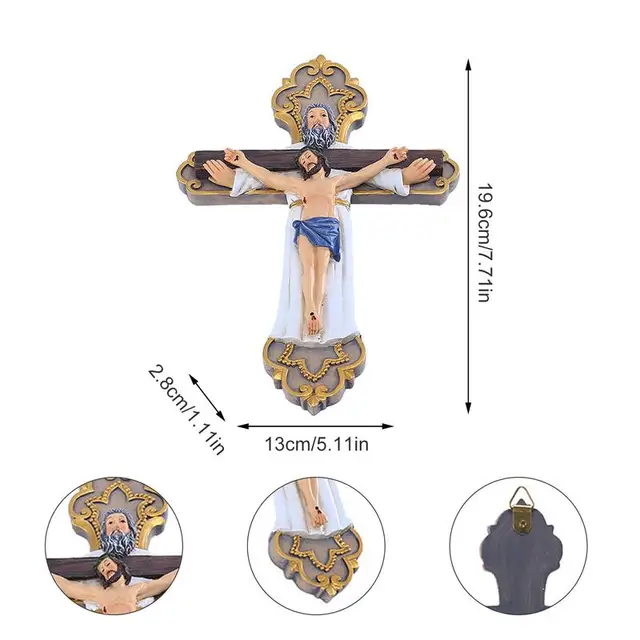 Katolikus Keresztezi Jézus Krisztus Díjat És Fali Dekorációját A Dekoráció Gyanta Figurán - Image 6
