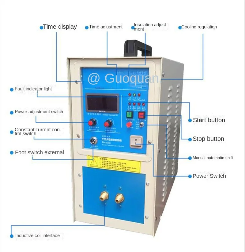High-frequency Induction Heating Machine 15KW 220V Induction Heater Silver Gold Melting Furnace forging tools