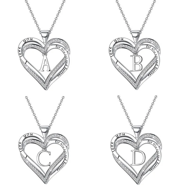 Newbridge Silverware Double Heart Pendant Necklace Silver | Cilento  Designer Wear