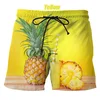 Hot Selling Fruit Pineapple 3D Printing Men's Shorts New Casual Shorts 1