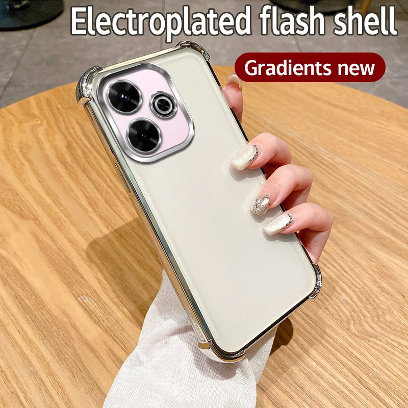 Shiny Glitter Plating Silicone Camera Lens Protective Case - Soft Back Cover