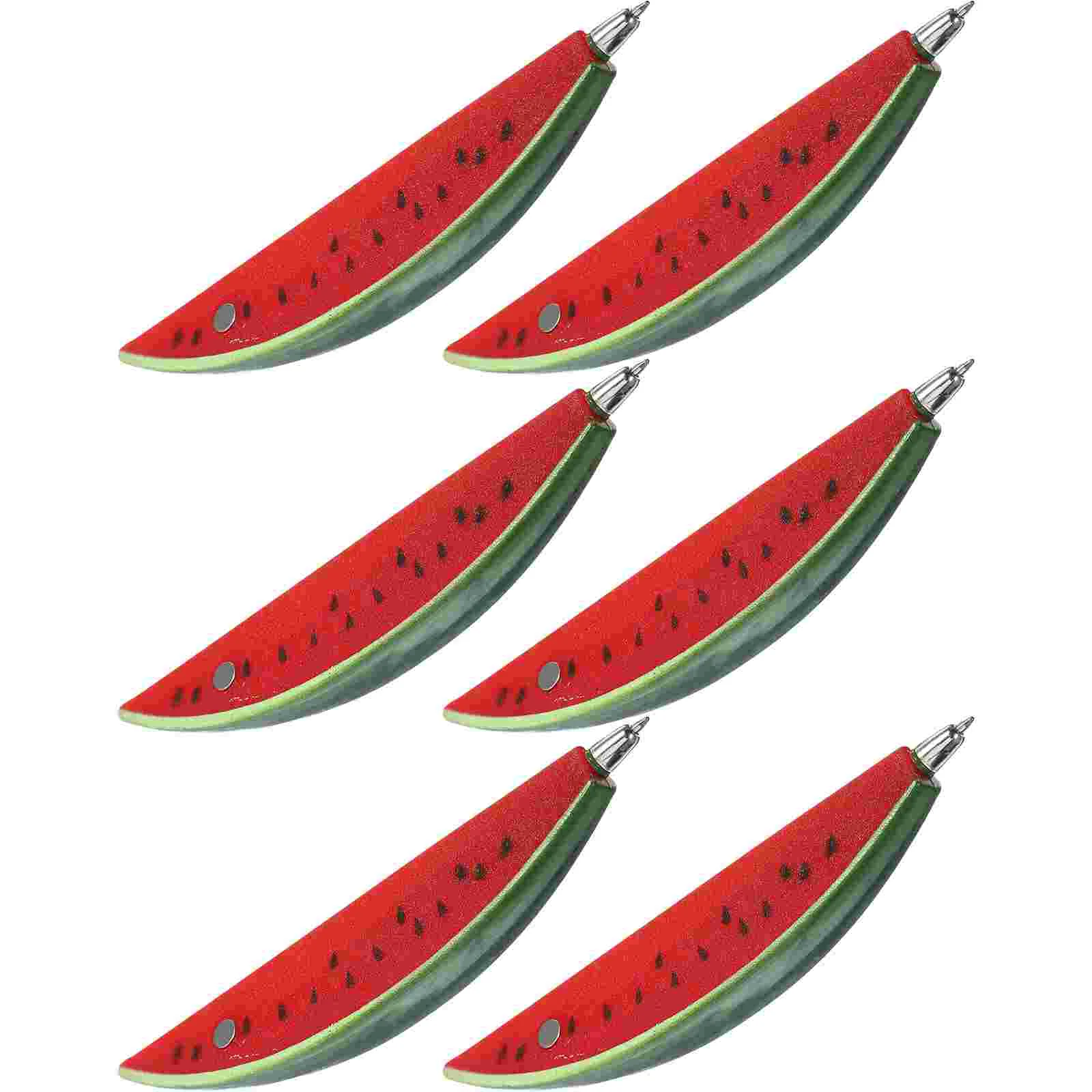 6 Pcs Watermelon Ballpoint Pen Office Supllies Pens Portable Kids Gift for Party Decorative Festival Magnet Supplies Writing