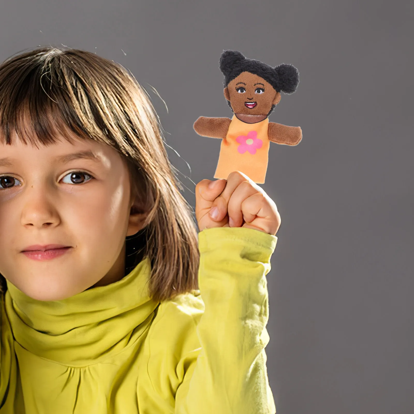 6Pcs 가족 손가락 인형 어린이 스토리텔링 손 인형  상상력 놀이 역할 놀이 유치원 부모 쇼 인형