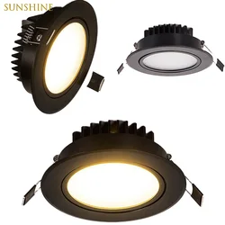 Dimmable LED COB Spotlight Ceiling lamp AC85-265V 5W 7W 9W 12W 15W 18W 20W Aluminum Recessed Downlights Round led Panel Light