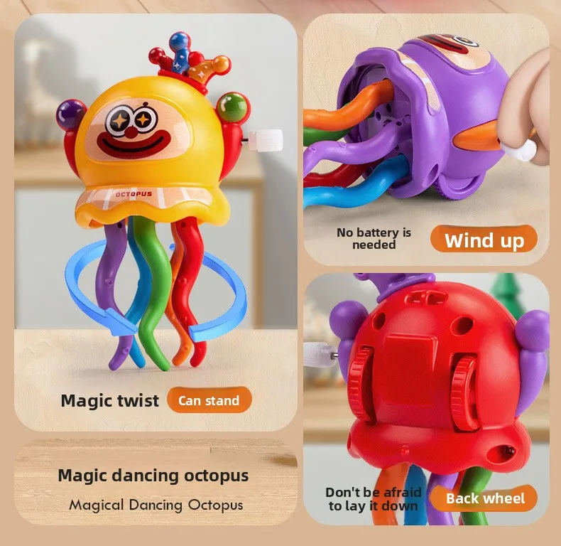 Juguete de pulpo de baile mágico, medusas retorcidas, payaso, pulpo, juguetes de baile para gatear para niños, juguetes de descompresión, regalos de entretenimiento