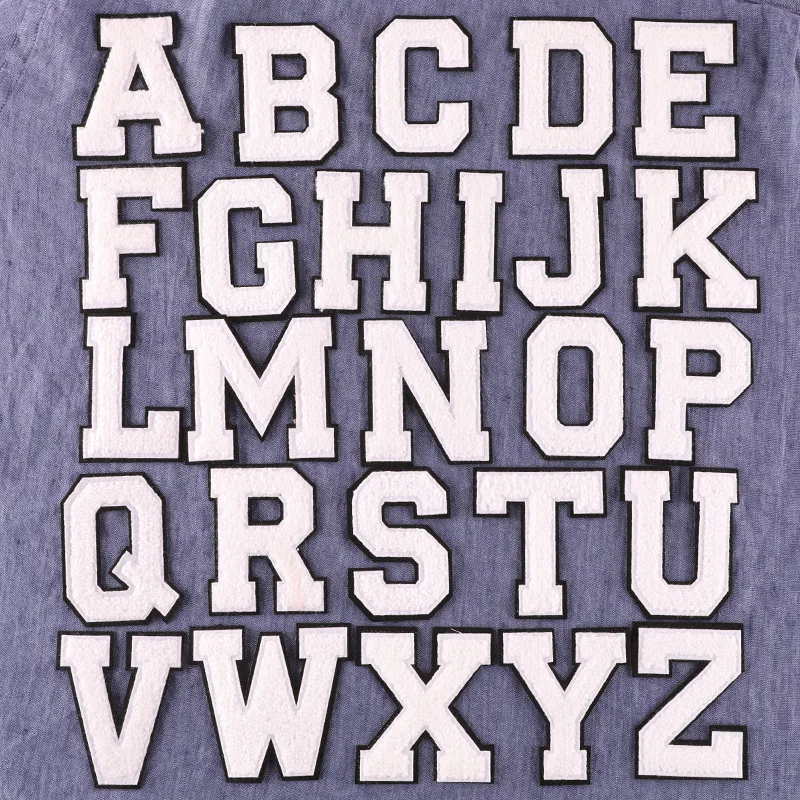 A-Z Felting Embroidery Sticker Towel English Letter Patches For Clothes Clothing DIY Name Accessories Felt Diy En Feutrine chenille sticker patch,rhinestone letter patches