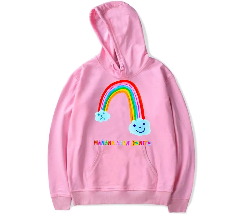 Karol G Rainbow MAÑANA SERÁ BONITO Print Daily Hoodies Inverno Casual Estilo Engraçado Streetwear Pullovers Impresso Camisola
