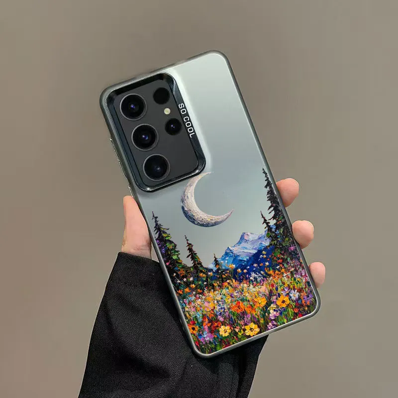 Für Samsung S25 S22 Ultra Plus S21 FE S24 S23 Ultra Plus FE Telefon Fall INS Intermountain Daisy Floral Print Laser Zurück Abdeckungen – Detail 2