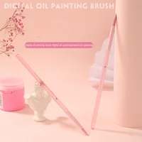 2#4# Professional Digital Oil Painting brush round head Hook Line Coloring Pen 2 pcs gouache pink Acrylic Art Watercolor supply