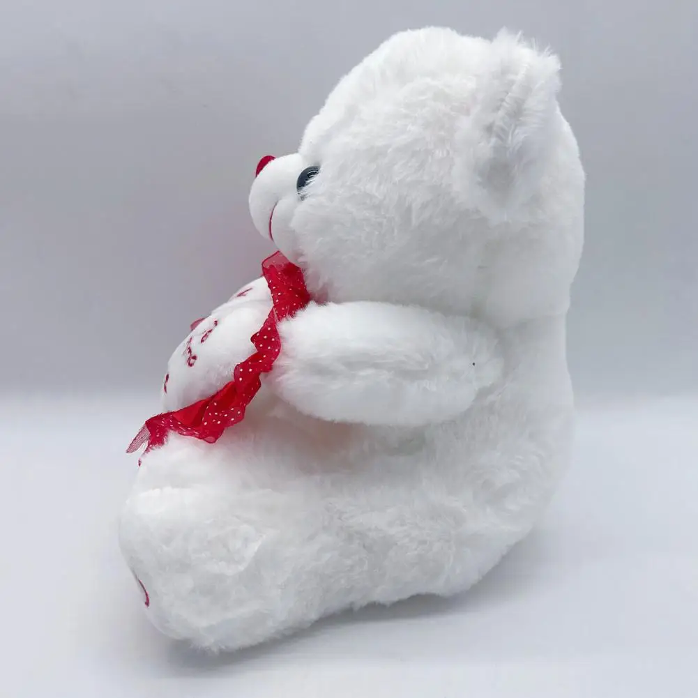 

Симпатичный мультяшный медведь в форме сидящего медведя, мягкая кукла, 3d глаза, красное сердце, плюши, подарок на День святого Валентина для пары