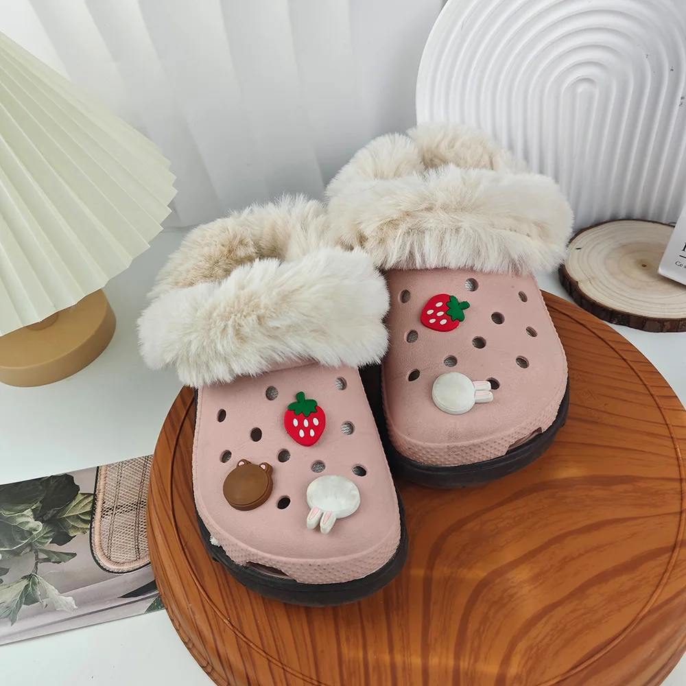 Shoe Insoles Shoe Covers Thicken Plush Insole For Men Women Removable Plush Liner Winter Warm Ankle Sock Shoe Charms