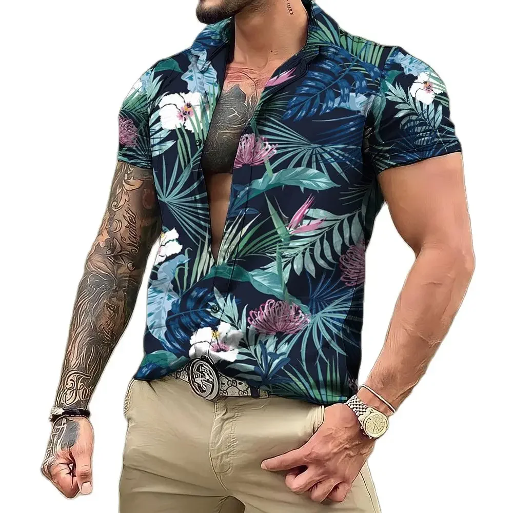 

Hawaiian Shirts Men Short Sleeve Tops Coconut Graphic Clothing Streetwear Everyday Vacation New Summer Male Shirts Tops 2024 Hot
