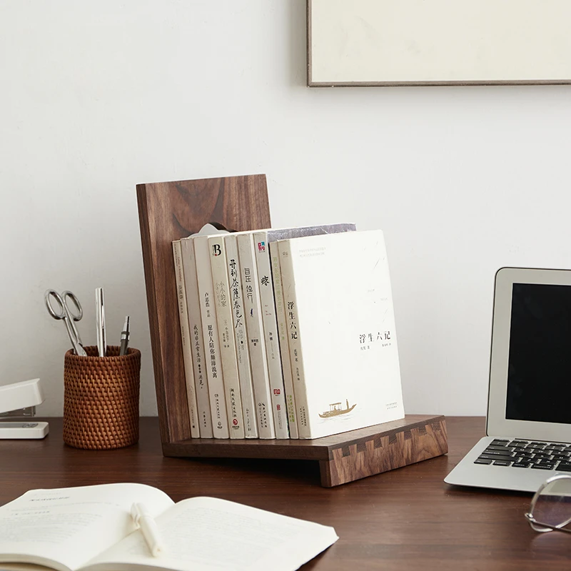 

Black Walnut Wood Log Bookstand Office Study Desktop Sorting Solid Wood Bookcase Bookcase Wooden Bookcase Shelf Booksupport
