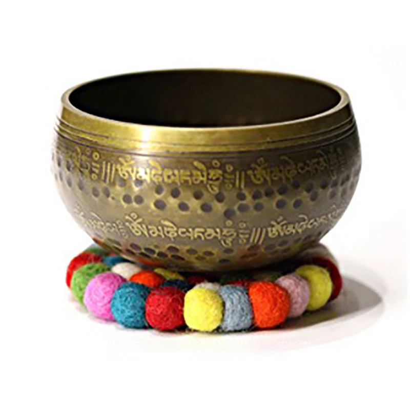 Singing Bowl Suction Tools Nepal Handmade Colored Wool Felt Singing Bowl Mat Buddhist Tibetan Singing Bowls Round Mats