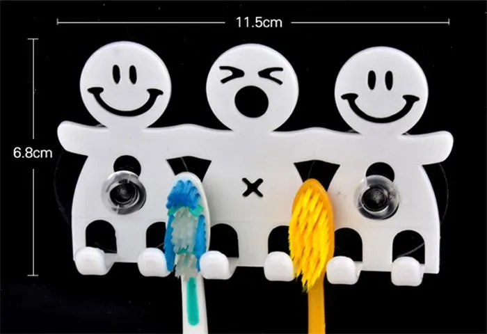 Description Picture 3 of itemPortable Home Suction Hooks 5 Position Tooth Brush Holder Bathroom Sets Cute Cartoon Sucker Toothbrush Holder Key Hook Kids Gift