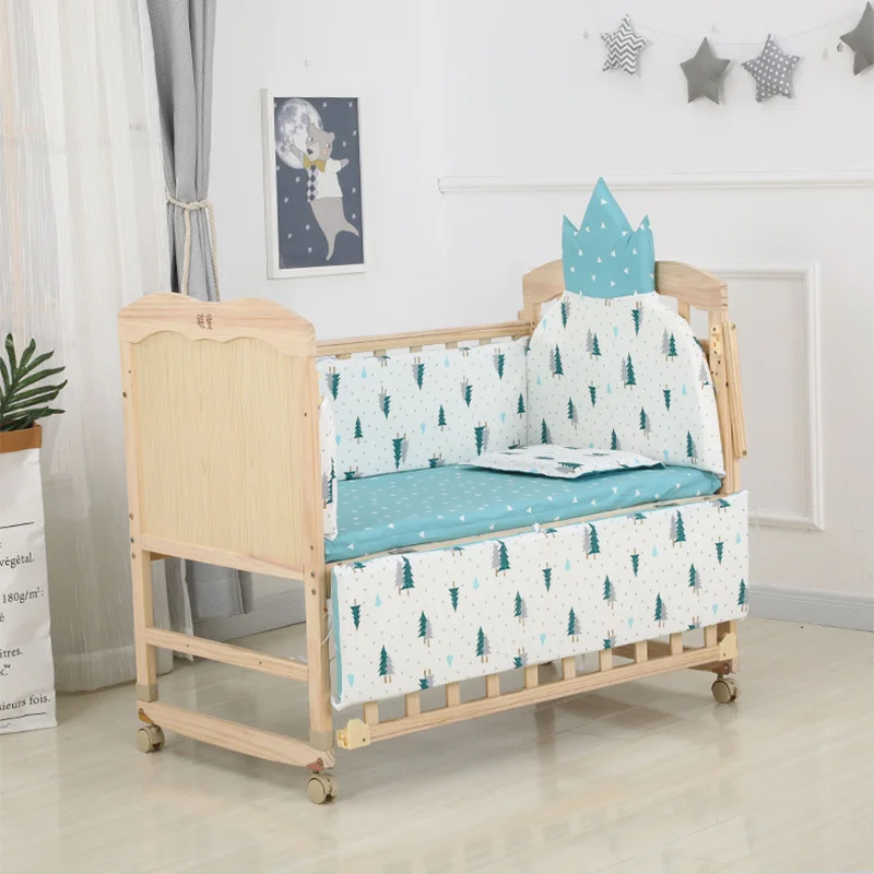 Baby Crib Sheet Baby Crib Bumper Baby Pillowcase 6pcs/set Baby Crib Bumpers Child Bedding Set Cartoon Cotton Baby Bed Linens Include Cot Bumpers Bed Sheet Pillow ZT57