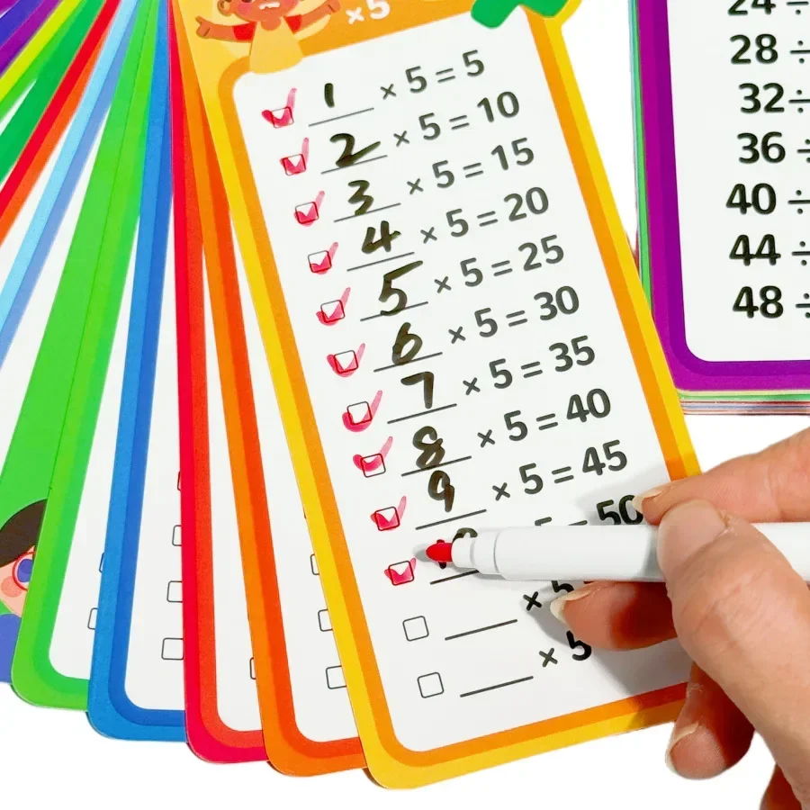 Maths Training Cards Addition Subtraction Multiplication and Division Educational Toys Student Arithmetic with Erasable Pen 3