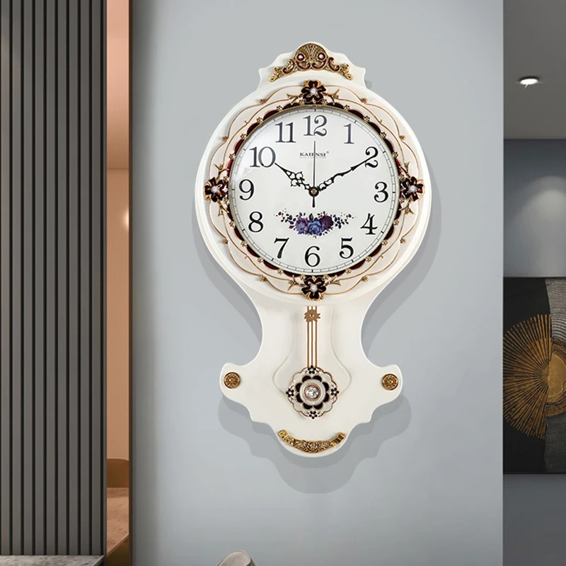 

White Silent Wall Clock Wooden Luxury Antique Fashion Wall Clock Creative Nordic Reloj Pared Decorativo Home Decorating Items