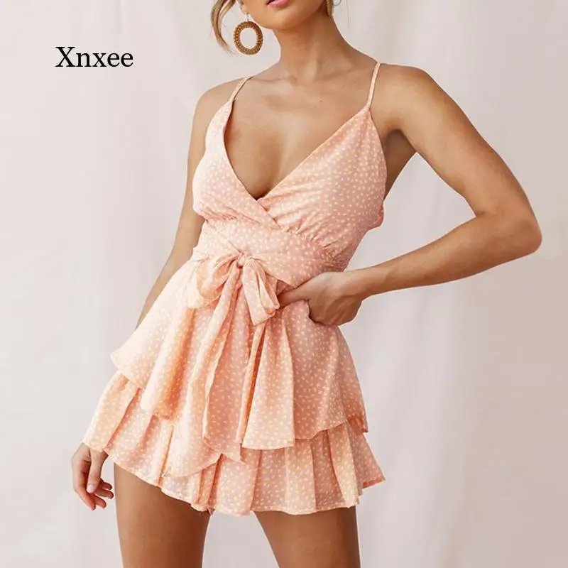 

Summer Jumpsuits for Women 2022 Lattice Ruffles Jumpsuit Sexy Woven Jumpsuits Rompers Bodysuit Overalls Romper Womens Body Suit