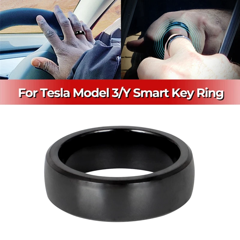 Accesorios de anillo inteligente Tesla: anillo de cerámica para modelo 3 y  modelo Y para reemplazar el llavero de la tarjeta. (11, negro)