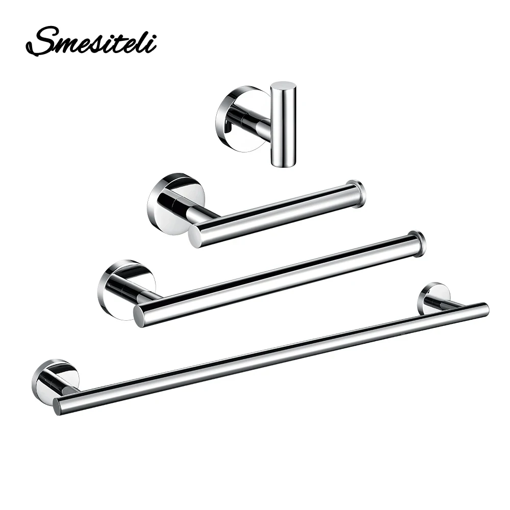 Polished Chrome Stainless Steel Toilet Paper Holder Wall Hook Towel Holder Rack Wall Mounted Kitchen Bathroom WC Accessories