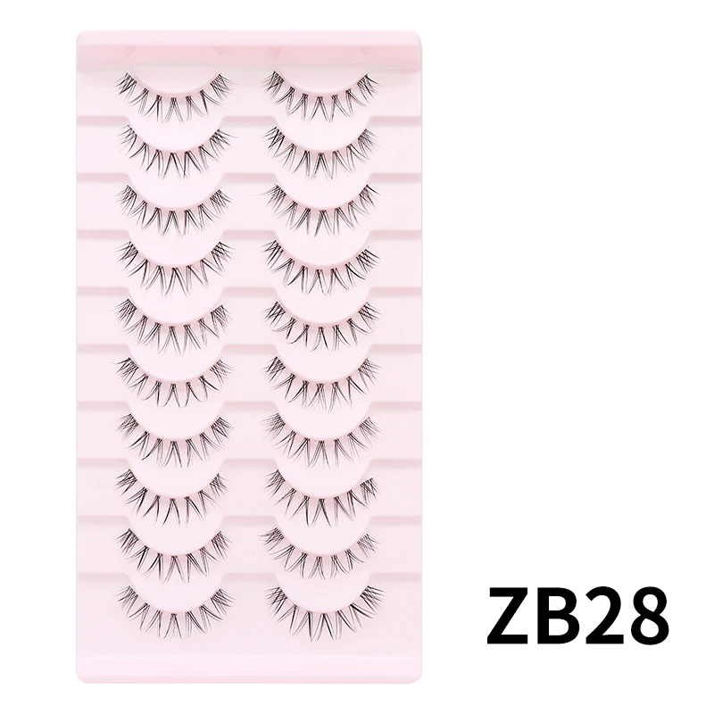 Dramatic Cat Eye Winged False Eyelashes - 10 Pairs with Clear Band