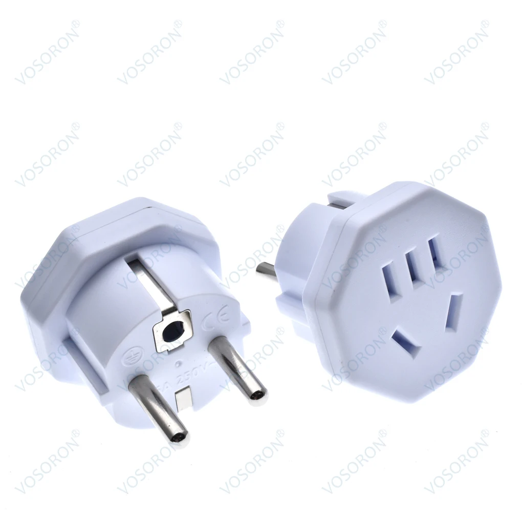 EU Plug Adapter Universal 16A EU converter 2 Round Pin Socket Wall Socket AC 250V Travel Adapter