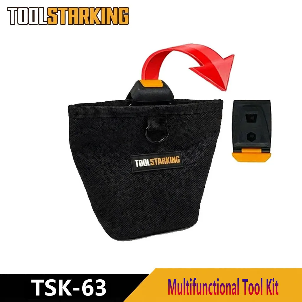 TOOLSTARKING Nails Pouch Waterproof Hardware Waist Bag Large Capacity Nails Screws Storage Durable Multifunctional Working