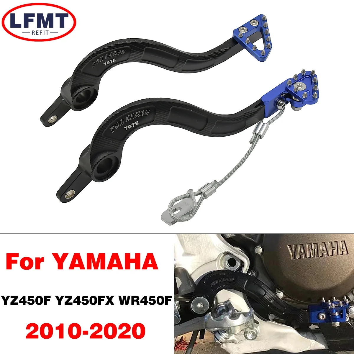 

CNC Aluminum Rear Brake Pedal Lever For Yamaha YZ 450FX WR 450F YZ450F YZ450FX WR450F YZ450F 2010-2016 2020 Motorcycle Dirt bike