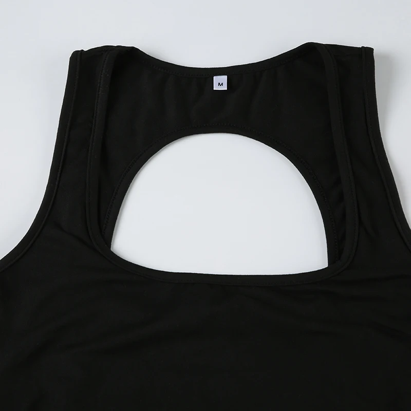 Backless Skinny Sexy Black Jumpsuits For Women Sleeveless Square Collar Rompers Rave Summer Vacation Baddie Outfits