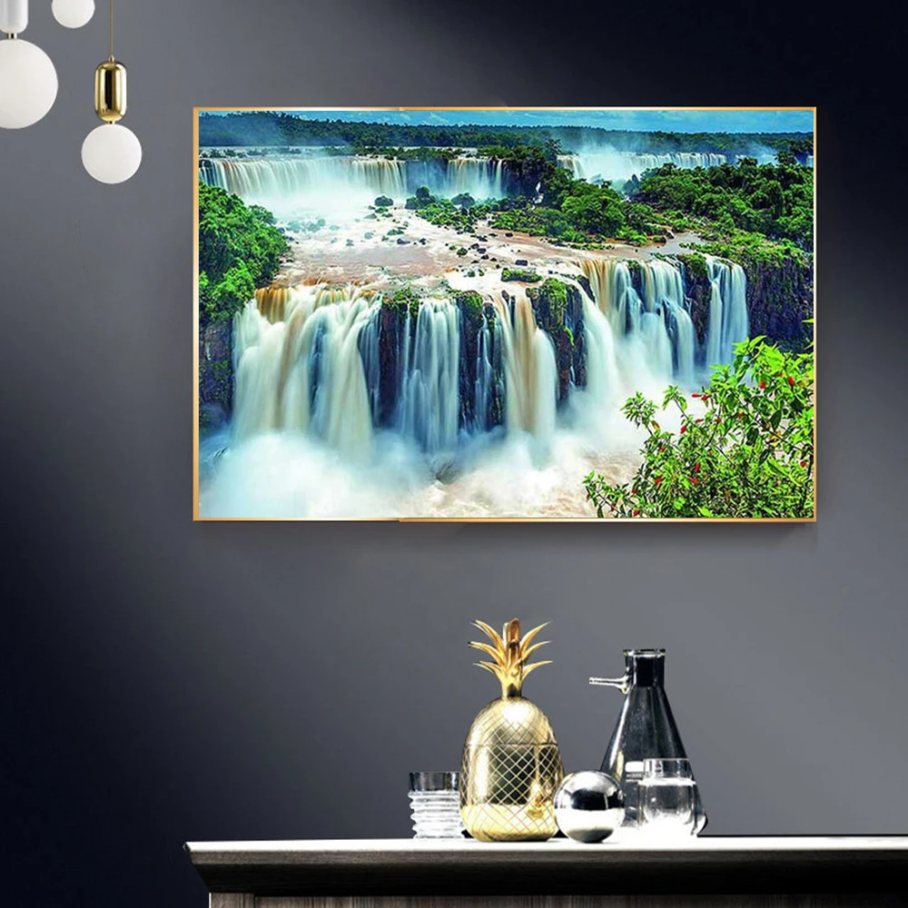 Waterfall Landscape 5D Diamond Painting Landscape Diamond Mosaic Rhinestone Embroidery Full Round Diamond Cross Stitch Kit