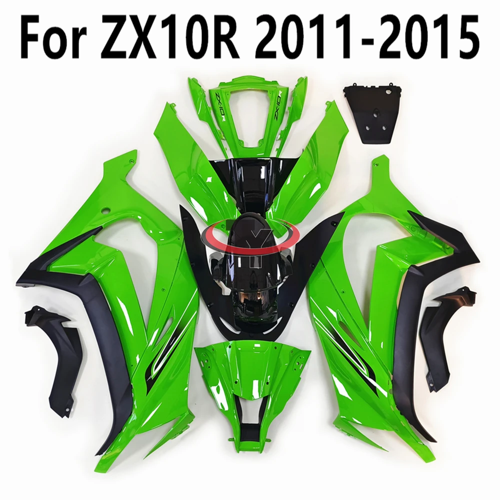 

Подходит для ZX10 R ZX 10R 2011 2012 2013 2014 2015 зеленый глянцевый черный линейный принт мотоциклетный полный комплект обтекателей для Kawasaki ZX10R Cowling
