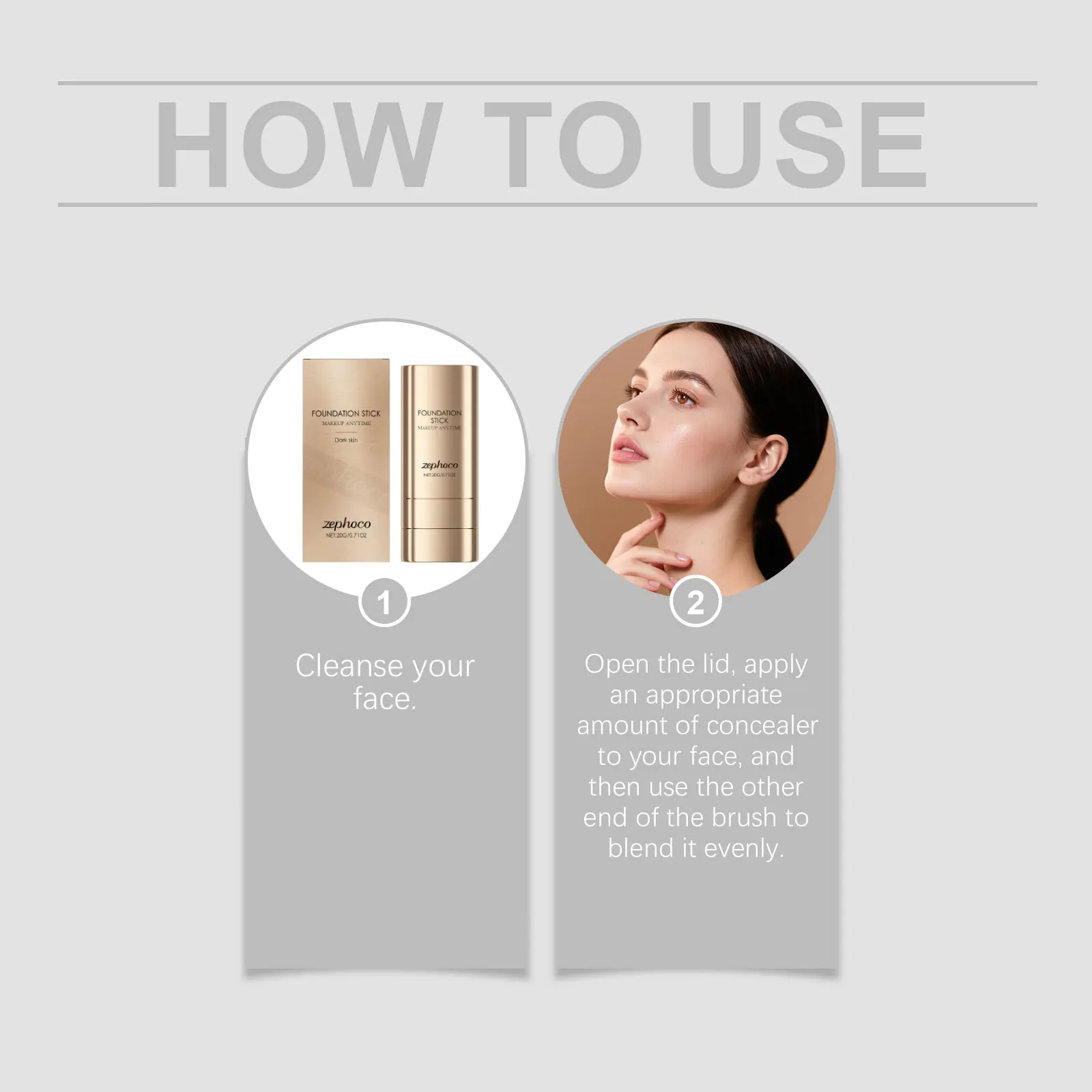 Foundation Stick 2 In 1 For Uneven Skin Tone Lightweight Matte_voghion.com