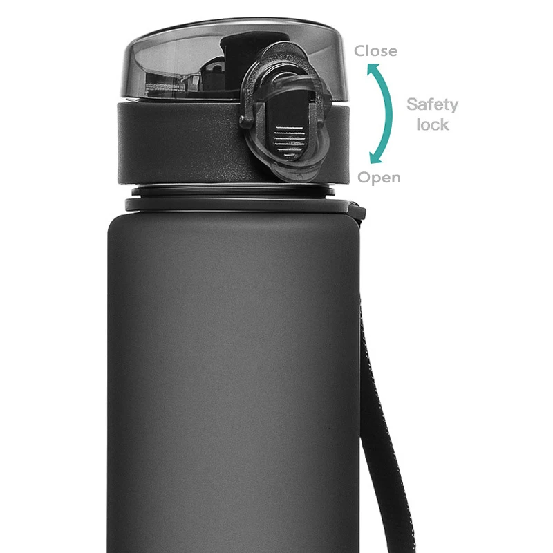 Sports Water Bottle 560ml Leak Proof BPA Free Frosted Plastic Durable Portable for Hiking Cycling Fitness Camping Outdoor
