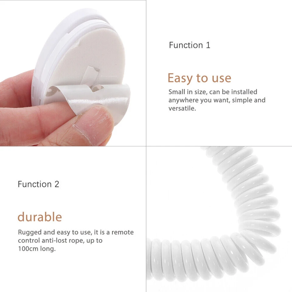 Retractable Remote Tether Retractable Remote Control Tether Lock - 6.2 Ft  Security Lanyard For TV Remotes & Controllers Gaming Controller Tether