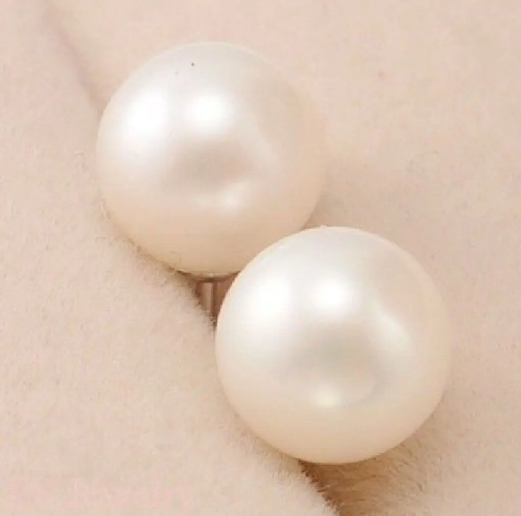 

GENUINE ROUND WHITE 10-11MM AAA SOUTH SEA PEARL EARRING 925 SILVER