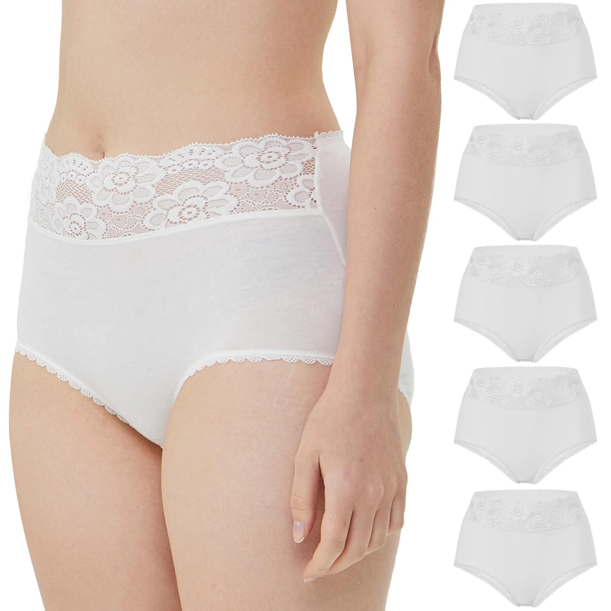 Jadea - 3 slip midi da donna in cotone modal elastico pizzo davanti el – Intimo biancheria e merceria Perdifumo