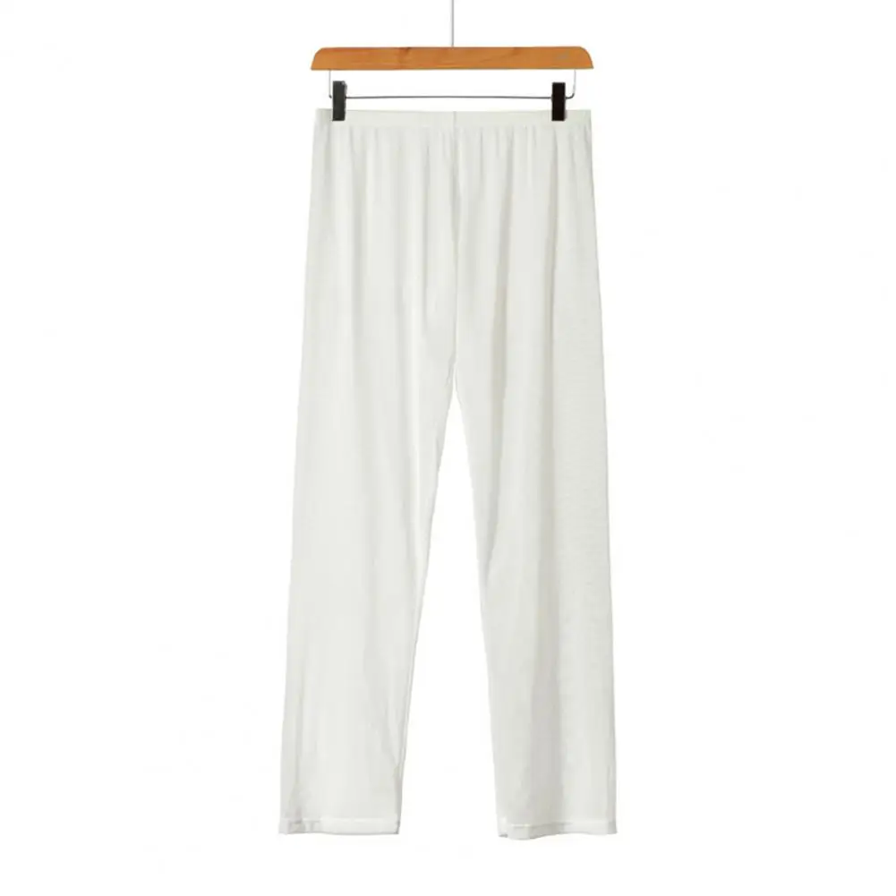 

Ice Silk Men Trousers Soft Breathable Men's Ice Silk Pajama Pants Comfortable Mid Waist Bottoming Trousers for Homewear