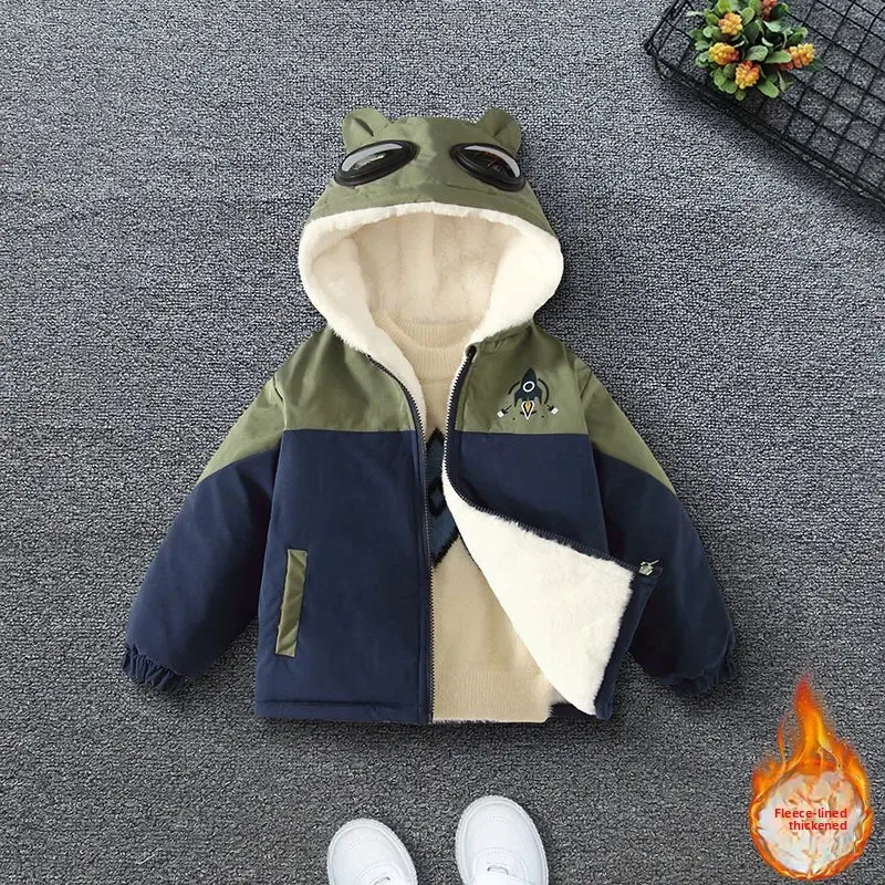 سترة سميكة من الصوف للخريف والشتاء للأولاد ملابس أطفال معطف قطني عصري للأولاد ملابس خارجية غير رسمية من البر الرئيسي Ch