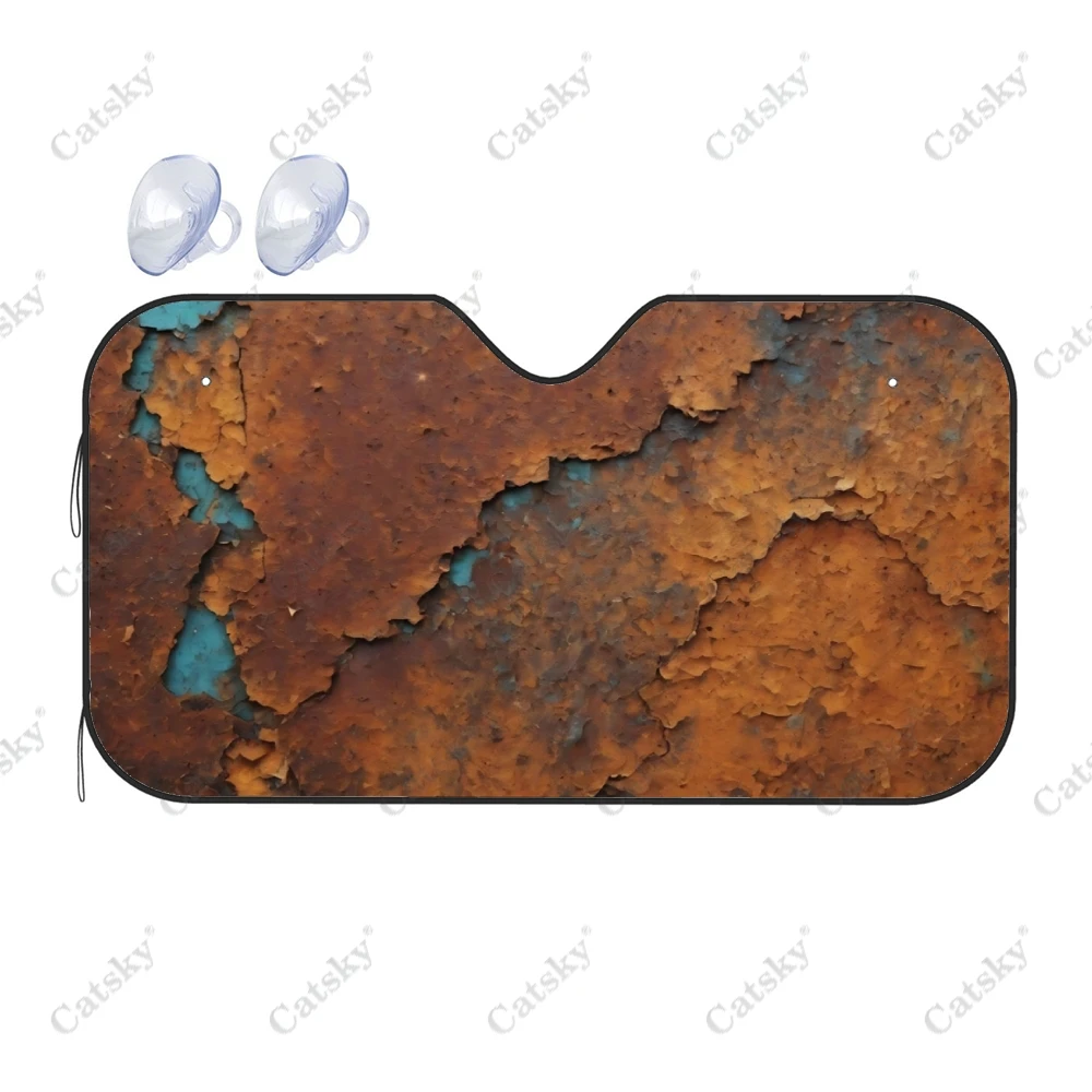 

Rusted Metal Grunge Car Windshield Sunshade, Front Auto Car Windshield Sun Shade Blocks Uv Rays Sun Visor Protector