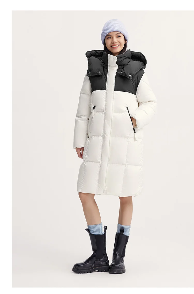 Down Jacket Women Long Length Water-Repellent New Winter Detachable Hood Winter Clothing