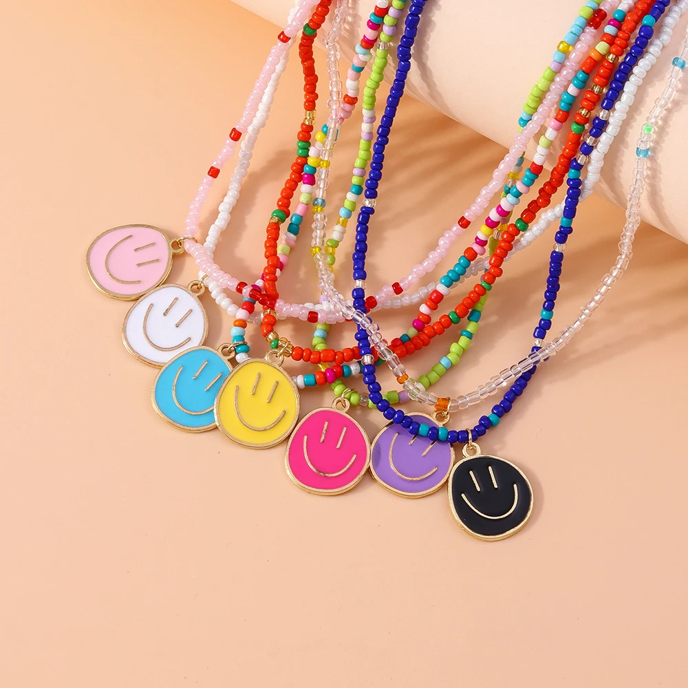 Aihua Bohemia Bunte Unregelmäßige Smiley-Gesichts-Perlen-Taillenkette für Damen – Sommer Strand Elastischer Bauchgürtel Bikini Schmuck Geschenke – Detail 10