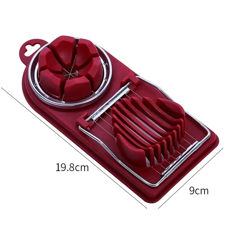 2 in 1 Multifunctional Egg Slicer Stainless Steel Egg Cutter Sectioner Mold Flower-Shape Luncheon Meat Cutter