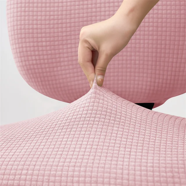 2pcs/set Water Repellant Office Chair Cover Polar Fleece Stretch Computer Chair Slipcovers Rotating Gaming Seat Cover Protector 4