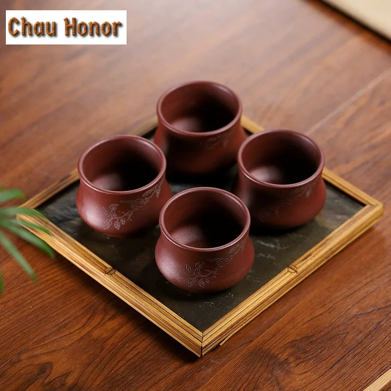 110ml Handmade Bird Zisha Teacup Japanese Tea Bowl  Tea Cup Tea-tasting Fragrance Cup Chazhan Master Cups Drinkware Collection