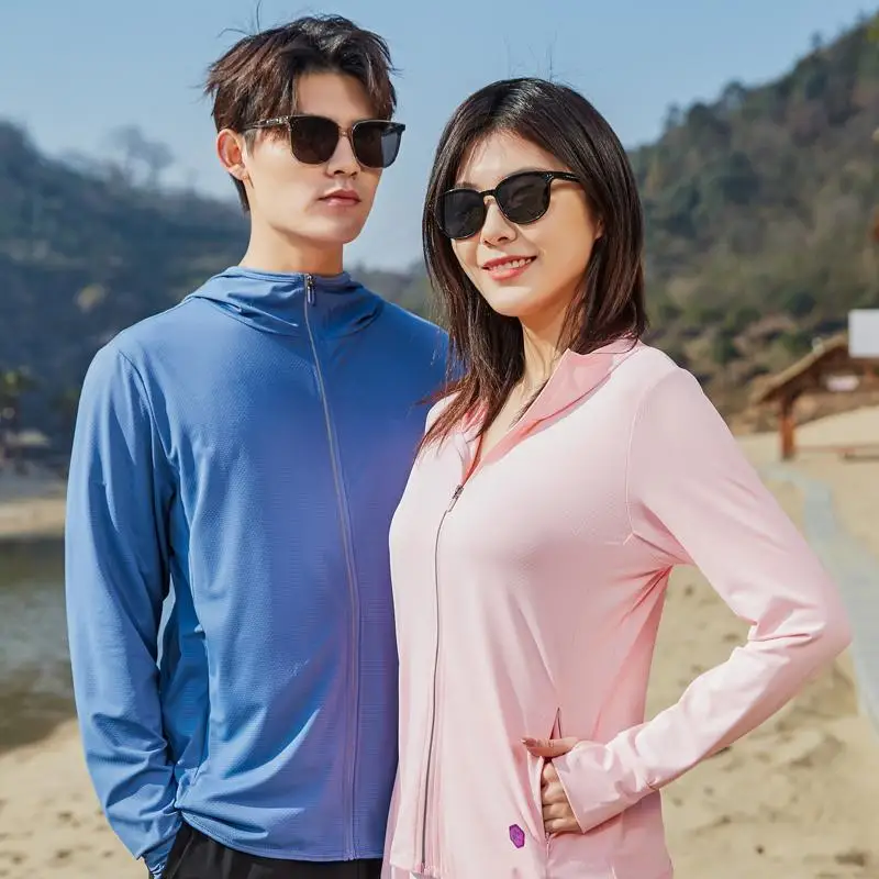 

Livestream burst outdoor sunscreen clothing Breathable sweatshirt running skin Coat slim Yoga Fitness Shir top ice silk clothes