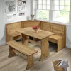 Solid Wood Corner Dining Set 64.8" W x 19.9" D x 33.4" H- Farmhouse Table and Bench Set, Farmhouse Furniture for Dining Room 1