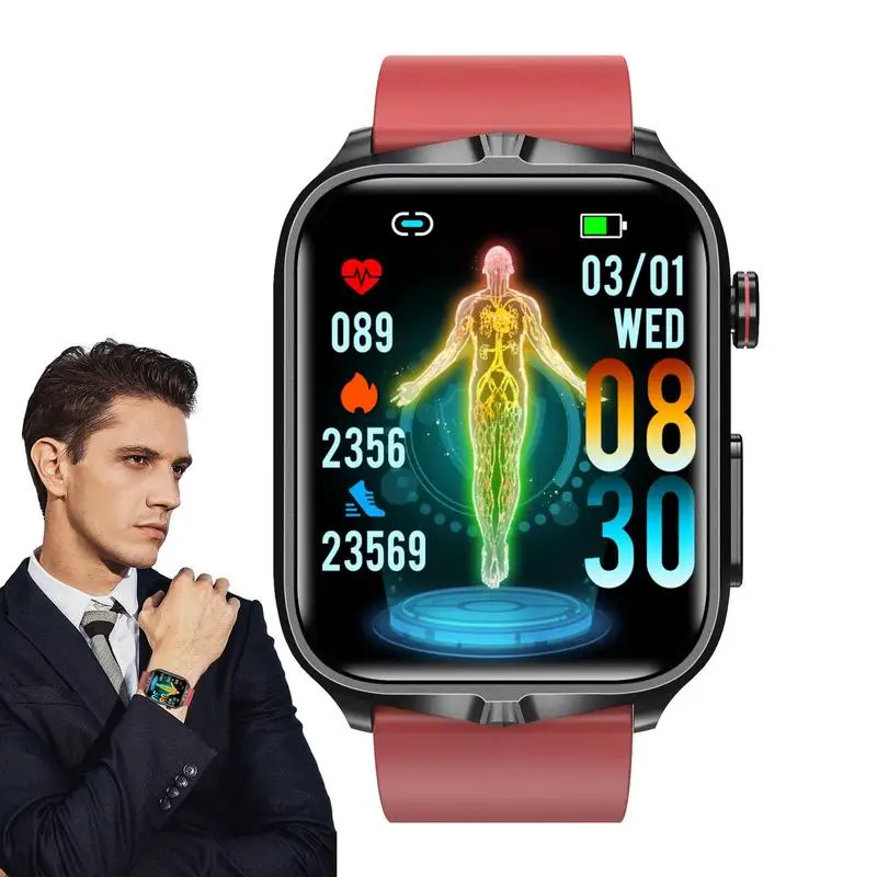 

Blood Glucose Monitor Watch Full Touch Screen Fitness Watch With ECG Multiple Sport Modes Blood Glucose Monitoring For Hiking