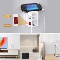 อะแดปเตอร์เต้าเสียบปลั๊กอียูยูเอสบี2ช่องชนิด C 4000W 250V เต้ารับไฟฟ้าติดผนังช่องเสียบหลายช่องพร้อมสวิตช์ล็อกสำหรับใช้ในบ้าน 3