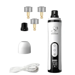 Rechargeable LED Pet Nail Grinder and Trimmer (With 3PCS Heads)